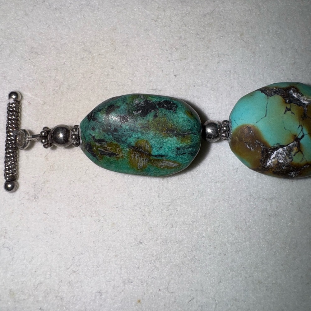 Sterling Silver Chunky Turquoise Bracelet View 5